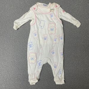 Vintage 1990’s 9 mo Month Absorba‎ 2 Piece Baby Outfit bear Print overalls